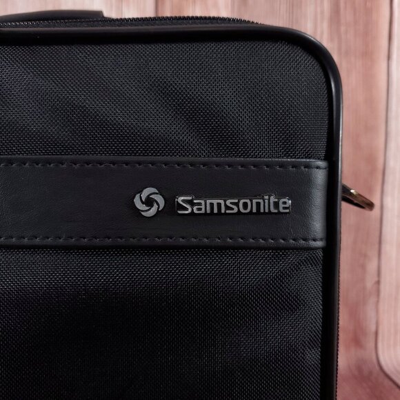 Vintage Samsonite Laptop Bag Black Nylon Leather Travel Bag - Picture 14 of 16
